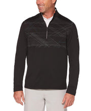 Mens Stitch Print 1/4 Zip Pullover Jackets Caviar / M