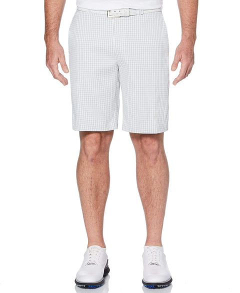 Mens Stretch Mini Gingham Short Shorts Bright White / 40