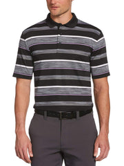 Men's Stripe Polo-Polos-Caviar-S-Callaway Apparel