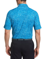 Mens Swing Tech Ventilated Layered Print Golf Polo (Hawaiian Ocean) 