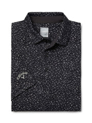 Mens Swing Tech Ventilated Layered Print Golf Polo (Asphalt) 