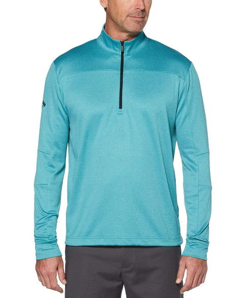 Mens Swing Tech 1/4 Zip Waffle Fleece Jackets Baltic Heather / L