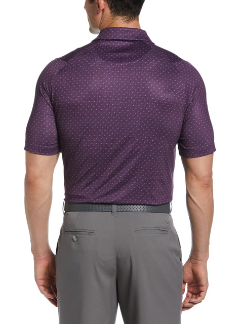 Men's Swing Tech Allover Chevron Golf Polo Shirt (Dark Purple) 