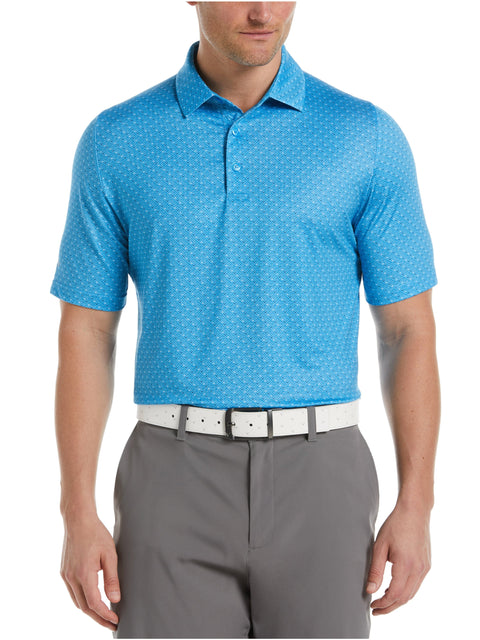 Mens Swing Tech Allover Chevron Golf Polo Shirt-Polos-Malibu Blue-XL-Callaway