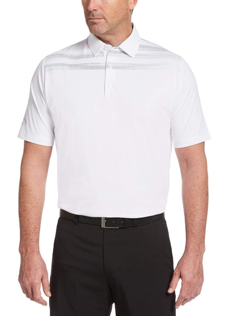 Mens Swing Tech Engineered Texture Stripe Polo-Polos-Bright White-M-Callaway