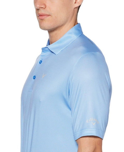 Mens Swing Tech Gingham Printed Golf Polo Polos