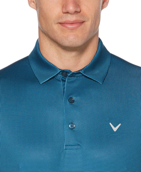 Mens Swing Tech Gingham Printed Golf Polo Polos