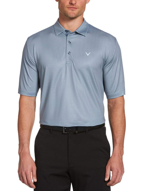 Mens Swing Tech Gingham Printed Golf Polo-Polos-Flint Stone-S-Callaway Apparel