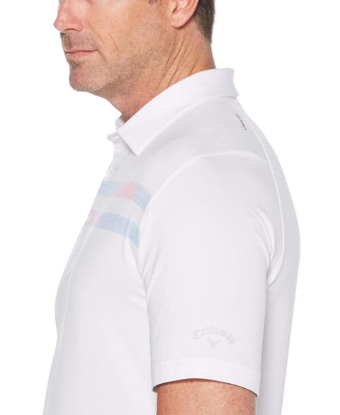 Mens Swing Tech Linear Printed Polo Polos