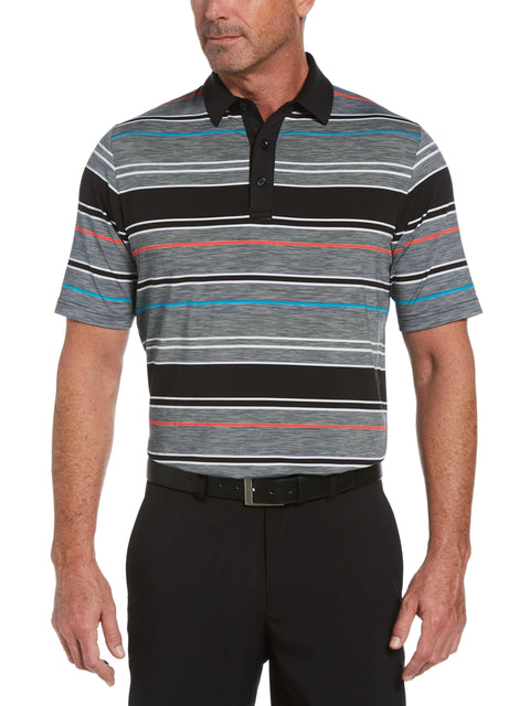 Mens Swing Tech Marled Texture Stripe Golf Polo-Polos-Caviar-XL-Callaway