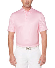 Mens Swing Tech Printed Gingham Polo Polos Sachet Pink / XXL