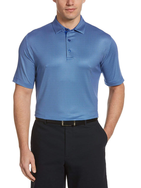 Mens Swing Tech Printed Gingham Polo Polos Surf The Web / XXXL