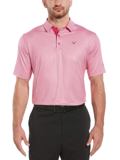 Mens Swing Tech Tattersall Polo-Polos-Boudoir Red-XXL-Callaway Apparel