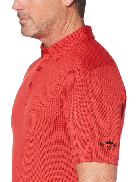 Mens Swing Tech Two Color Jacquard Polo Polos