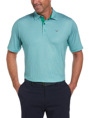 Mens Tattersall Printed Polo-Polos-Golf Green-XL-Callaway