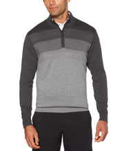 Mens Thermal Ombre Jacquard 1/4 Zip Sweater Sweaters Ash Heather / S