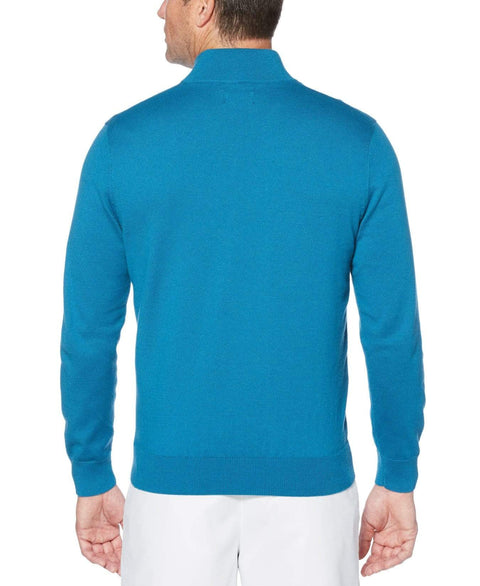 Mens Thermal Ombre Jacquard 1/4 Zip Sweater Sweaters