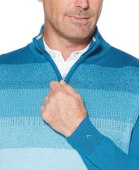 Mens Thermal Ombre Jacquard 1/4 Zip Sweater Sweaters