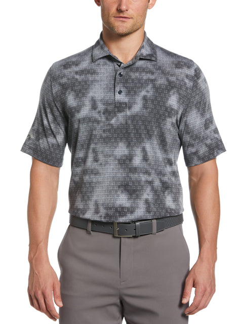 Tie Dye Foulard Print Golf Polo (Caviar) 