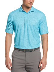 Trademark Chevron Print Golf Polo (Santorini Blue) 