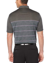 Mens Ventialted Heather Stripe Polo Polos