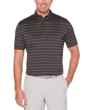 Mens Ventilated Stripe Golf Polo Polos Asphalt / XXL