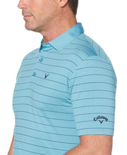 Mens Ventilated Stripe Polo with Chevron Polos