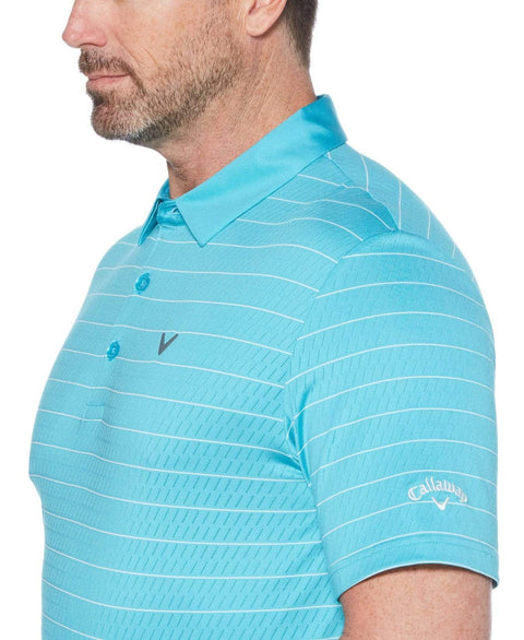 Mens Ventilated Stripe Polo with Chevron Polos