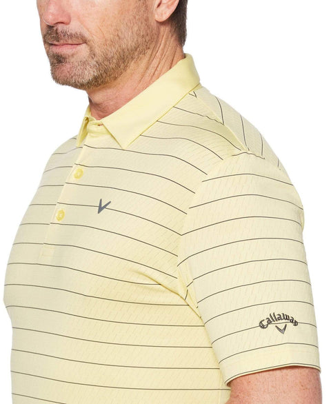 Mens Ventilated Stripe Polo with Chevron Polos