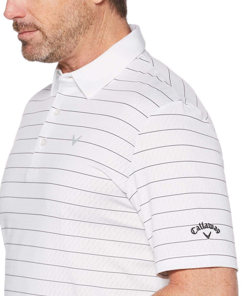 Mens Ventilated Stripe Polo with Chevron Polos