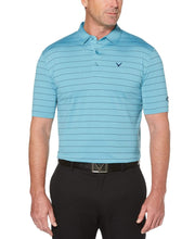 Mens Ventilated Stripe Polo with Chevron Polos Delphinium Blue / XL