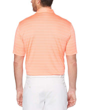 Mens Ventilated Stripe Polo with Chevron Polos Fresh Salmon / S