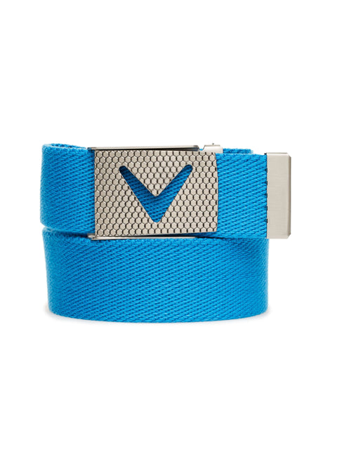 Mens Webbed Chev Belt-Belts-Blue-OS-Callaway