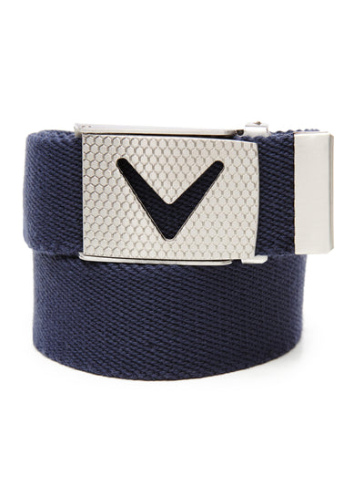 Mens Webbed Chev Belt-Belts-Navy-OS-Callaway