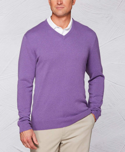 Tour Authentic Cashmere V-Neck Sweater Sweaters Purple Heart / M