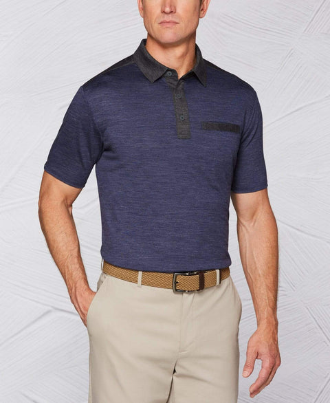 Tour Authentic Wool Blocked Heather Polo Polos Navy Blue Heather / S