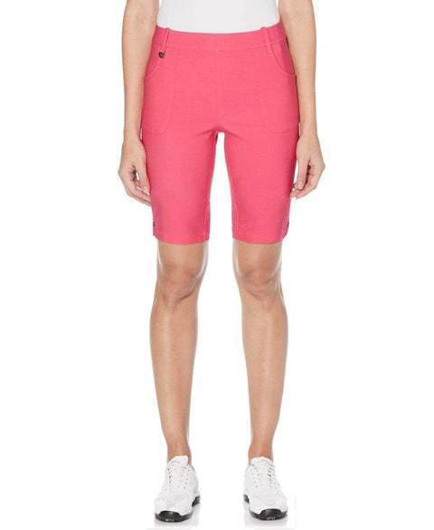 Womens 19" Tech Stretch Solid Short with Active Waistband Shorts Pink Yarrow / M