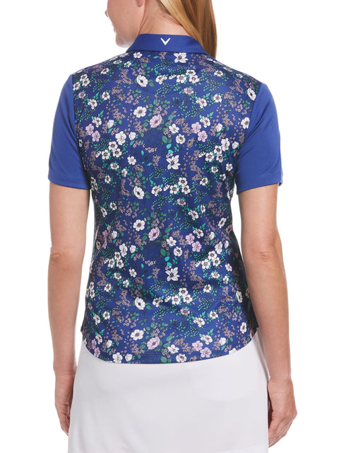 Womens Botanical Print Polo-Polos-Callaway