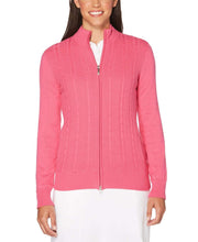 Womens Cashmere Striped Jacket Sweaters Magenta / XS