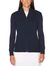 Womens Cashmere Striped Jacket Sweaters Peacoat / S