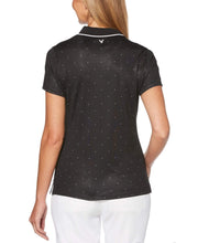 Womens Chevron Polka Dot Polo Polos Caviar / XS