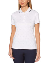 Womens Chevron Polka Dot Polo Polos Brilliant White / S