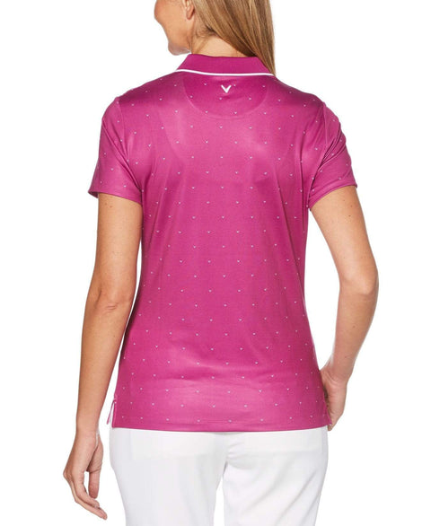 Womens Chevron Polka Dot Polo Polos