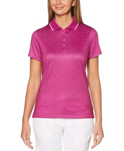 Womens Chevron Polka Dot Polo Polos Wild Aster / L