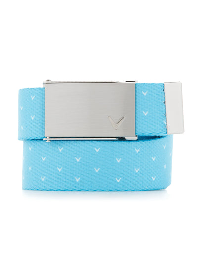 Womens Chev Print Web Belt-Belts-River Blue-OS-Callaway