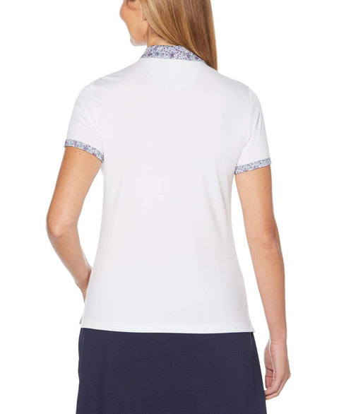 Womens Confetti Trim Polo Polos