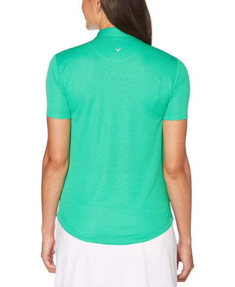 Womens Cooling Twill Textured Polo Polos