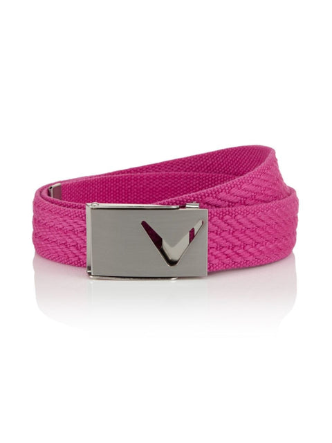 Womens Cutout Web Belt-Belts-Pink Yarrow-OS-Callaway