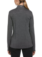 Womens Heather Zip Jacket (Black Heather) 