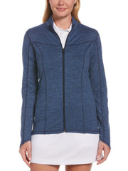 Womens Heather Zip Jacket-Peacoat Heather-S-Callaway